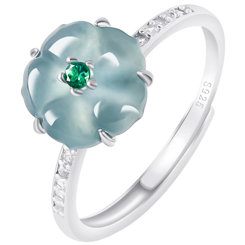 Woman Accessory - Anillos de Jadeíta Birmana Azul con