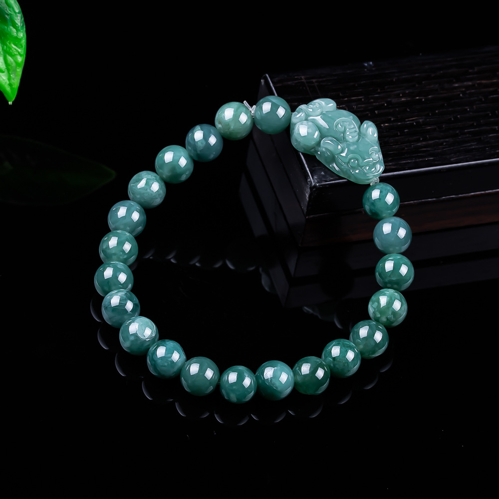 Woman Accessory - Pulsera Pixiu de jadeíta birmana natural,