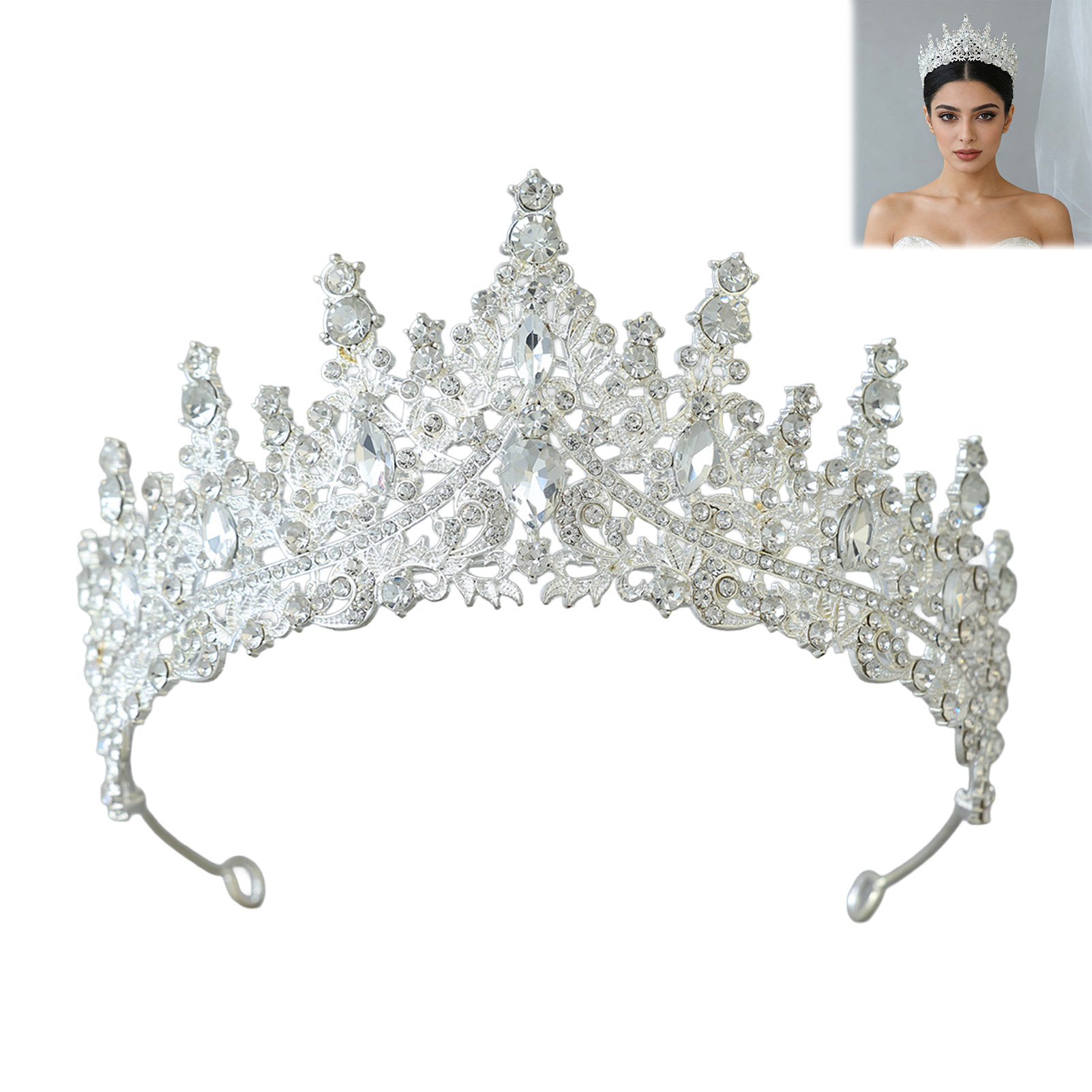 Tocado nupcial con corona de d - Women Accessories Jewelry reseña y precio